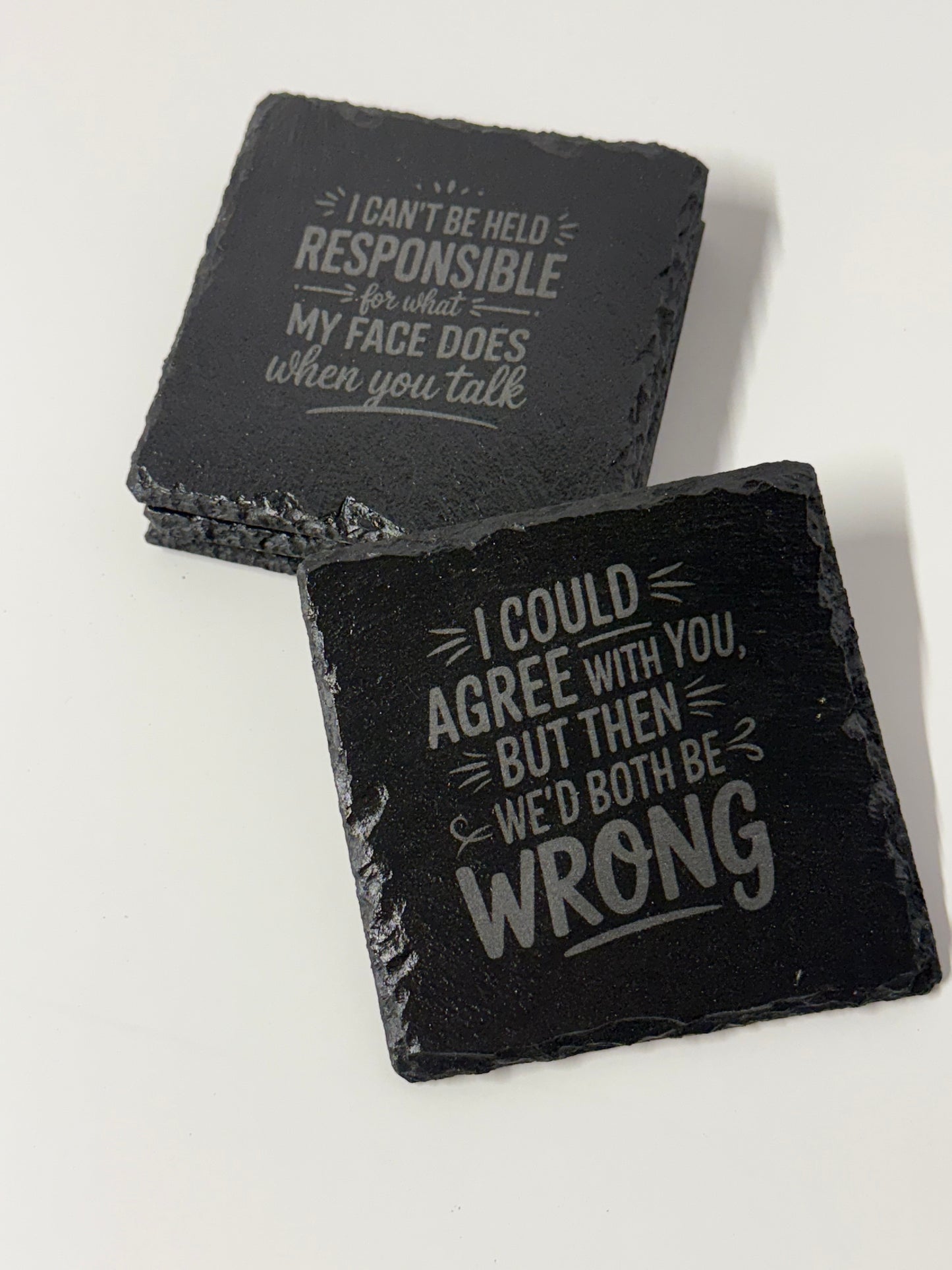 Set of four (4) Sassy / Sarcastic Coasters Volume 1