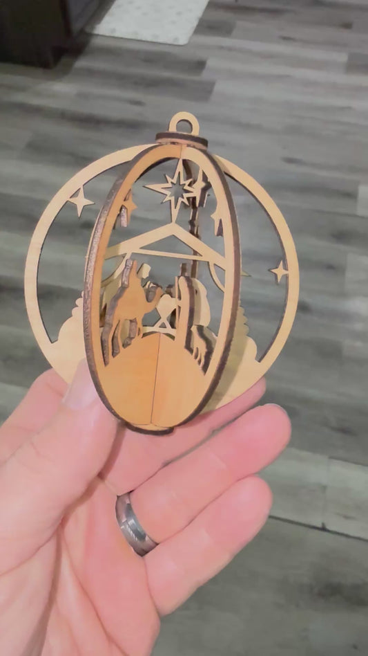 3D Nativity Scene Ornament